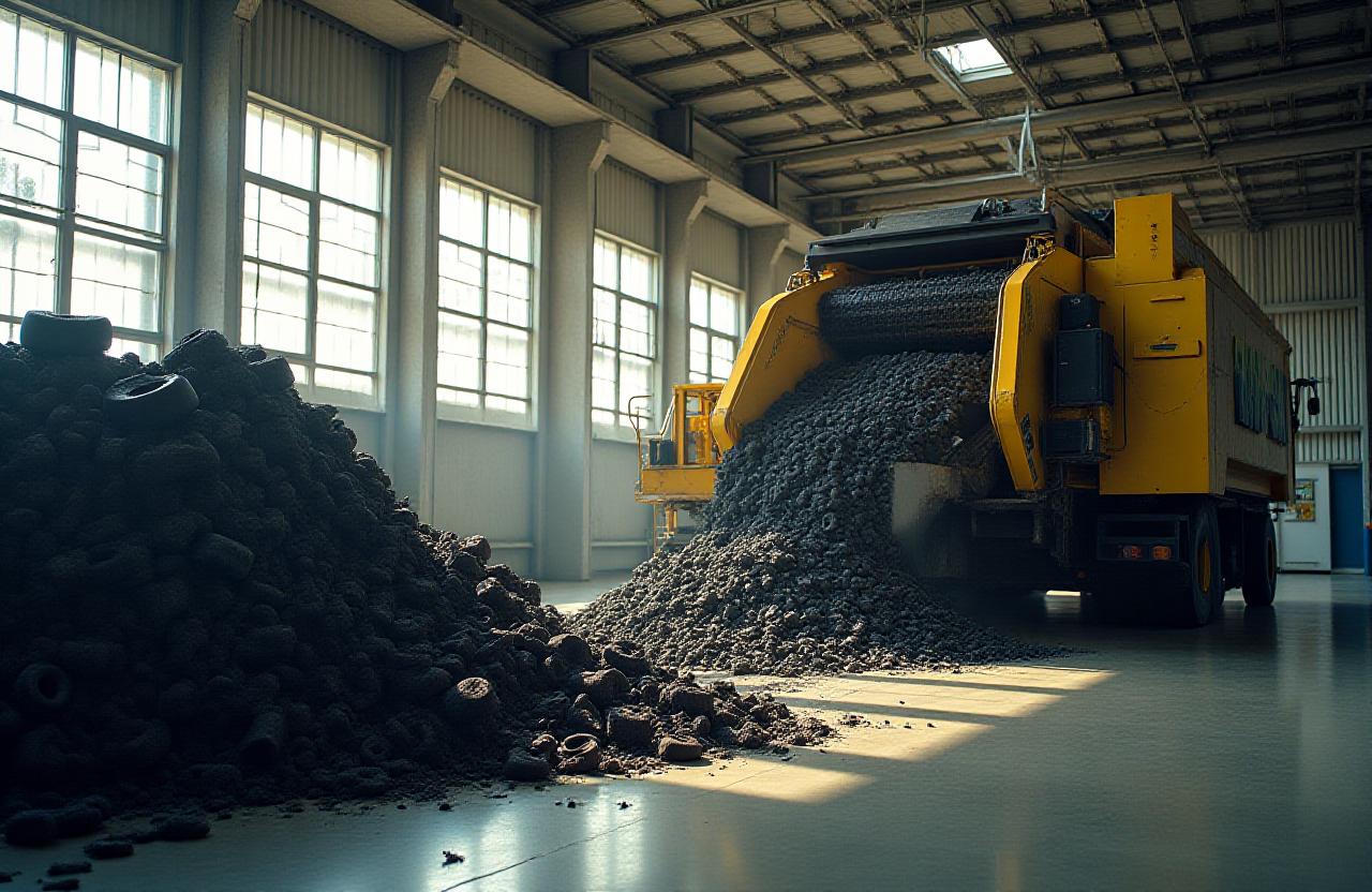 Impianto di riciclaggio pneumatici all'avanguardia